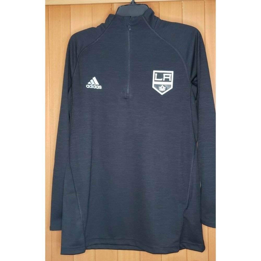 Adidas NHL Los Angeles LA Kings Hockey Squad 1/2 Zip Men’s Size L Sweater NEW